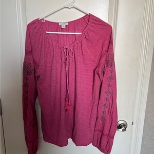 Sundance Fuchsia Embroidered Blouse